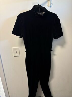 Classic Black Velvet Jumpsuit